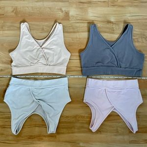 Kindred Bravely Organic Cotton Crossover Nursing Sleep Bras - 4 pack